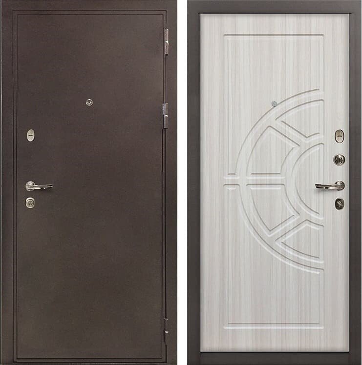 Входная металлическая дверь Лекс 5А Цезарь Сандал белый (панель №44)