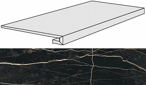 Ступень Rex Ceramiche Prexious Of Rex 756339 Thunder Night Gr Mat 33x120x3