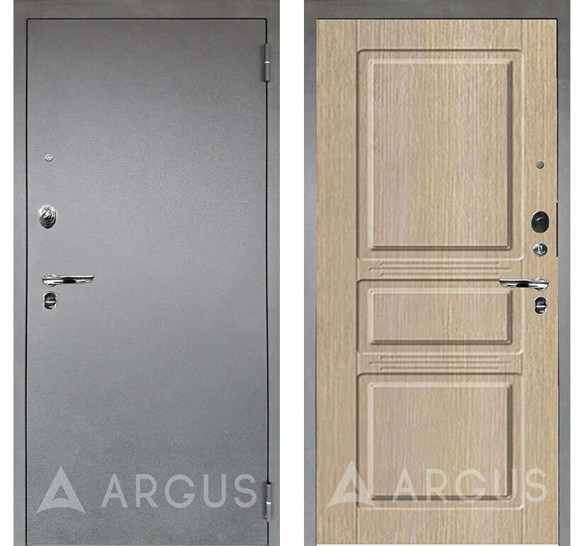 Дверь входная металлическая модель: Аргус Люкс Про Серебро Сабина Капучино