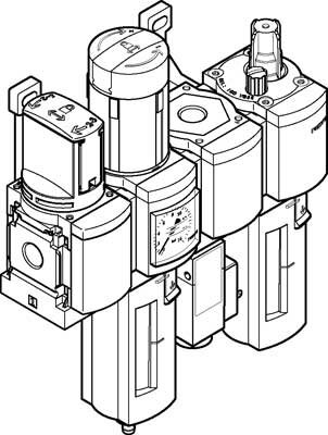 Блок подготовки воздуха, комбинация Festo MSB6N-1/2:C3J4F3M1-WP