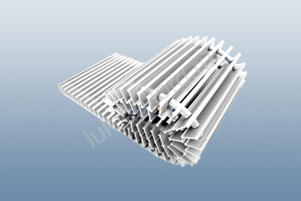 Решетка напольная вентиляционная НПР-Р (белая) 500 * 1600 (Ш * В)