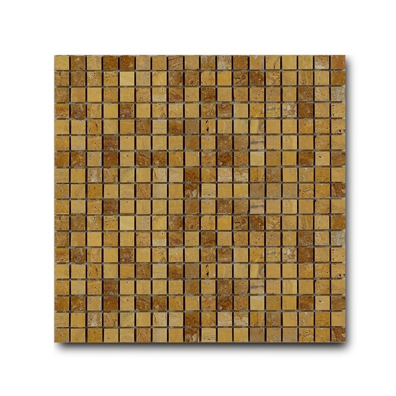 Мозаика Marble Mosaic Travertino Giallo (1,5x1,5) 30,5x30,5 ART AND NATURA