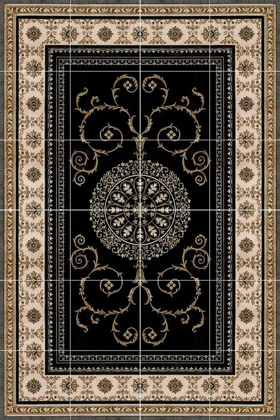 Декор керамогранит Expotile Carpets Ankara Negro Комплект 24 шт. 50х50 2000x3000 мм (Керамогранит)