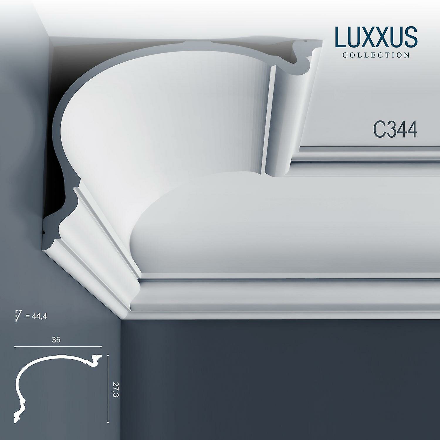 C344 Orac Decor Luxxus карниз потолочный плинтус из полиуретана 1 штука