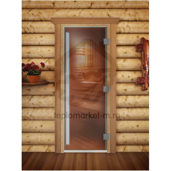 Дверь для бани DoorWood Престиж quot;Теплый деньquot; Бронза, 1900х700 мм
