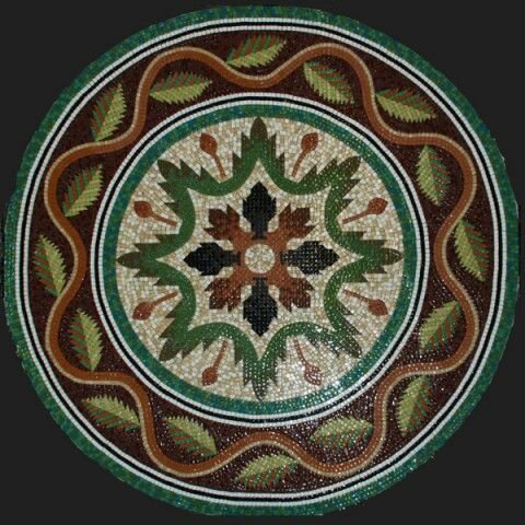 Мозаика Solo Mosaico Квадрат (Листья) 1.2x1.2 Мозаика стекло 150x150 150x150 Стандартное художественное панно, розон с подколкой. Категория сложности 2