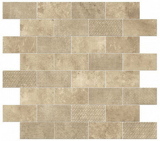 Керамическая мозаика Atlas Concorde Aix Мозаика Beige Minibrick Tumbled 30,5х30,5 (м2)