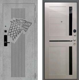 Дверь входная (стальная, металлическая) Баяр 1 СБ-18 quot;Лиственница бежеваяquot; с биометрическим замком (электронный, отпирание по отпечатку пальца)