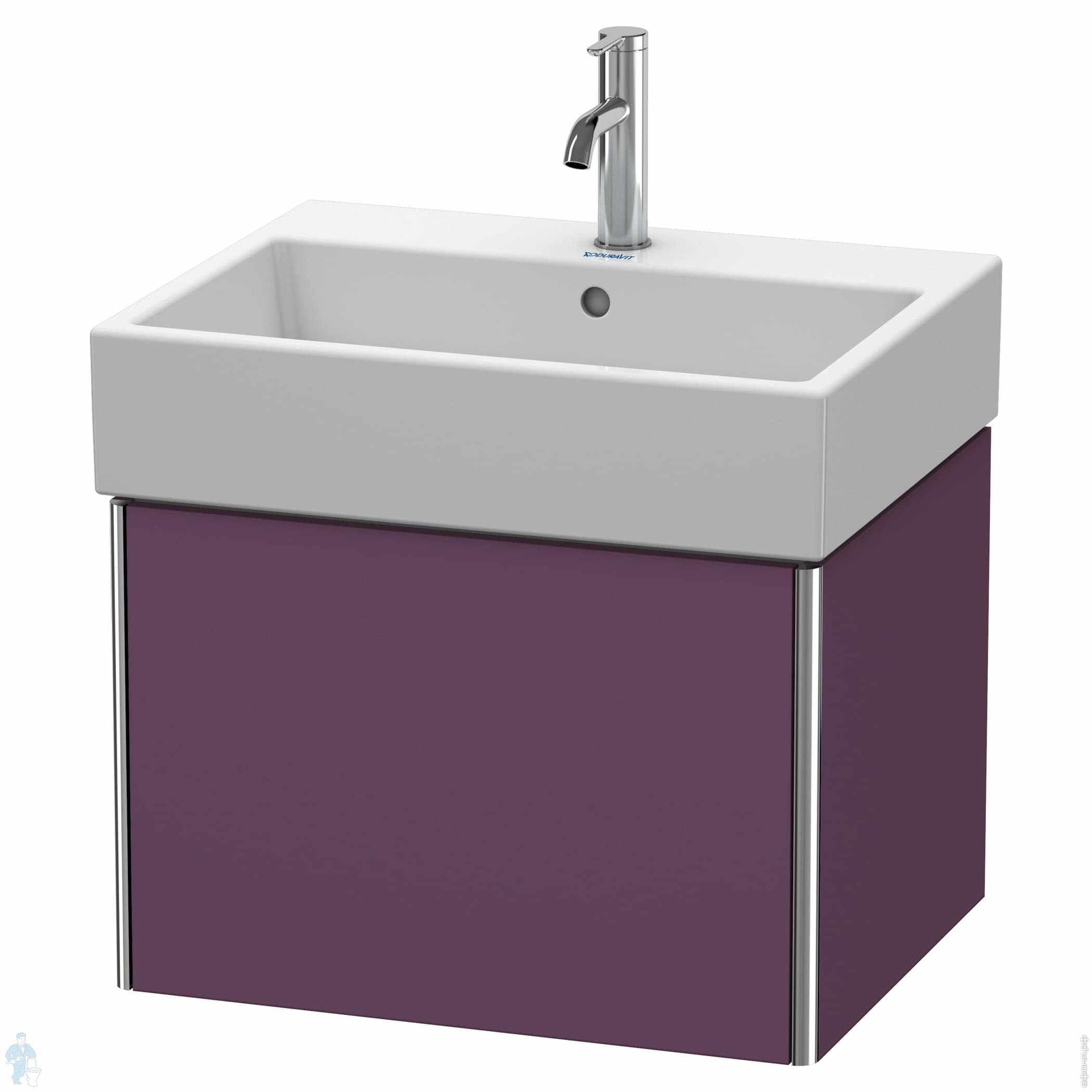 Тумба под раковину Duravit XSquare 584х397х460 подвесная, 1 ящик, лиловый XS409309494