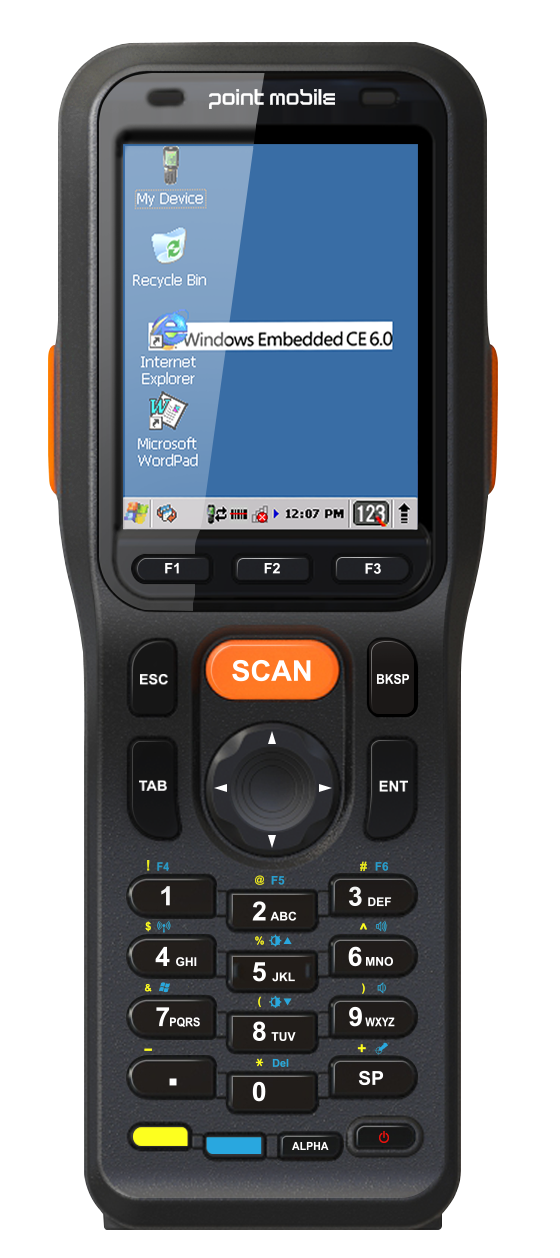 Терминал сбора данных Point Mobile PM200, 1D Laser, WCE 6.0 Core, 128/256Мб, WiFi, BT, (P200WP52103E0T)