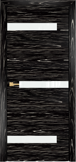 Дверь Оникс модель Силуэт Цвет:Черный эбен Остекление:лакобель RAL 0333