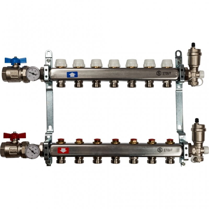 Коллектор STOUT SMS 0912 000007 в сборе без расходомеров 7 вых.