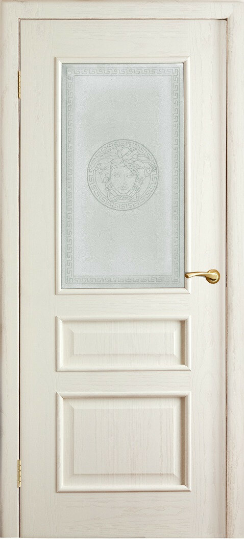 Оникс / Фортрез Двери межкомнатные шпон Версаль остеклённая от производителя Цвет: белая эмаль базовая