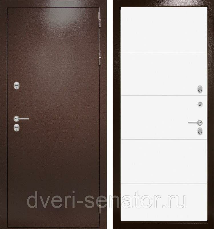 Сенатор Терморазрыв магнит 3К цвет 13 - Белый софт входная металлическая дверь в частный дом