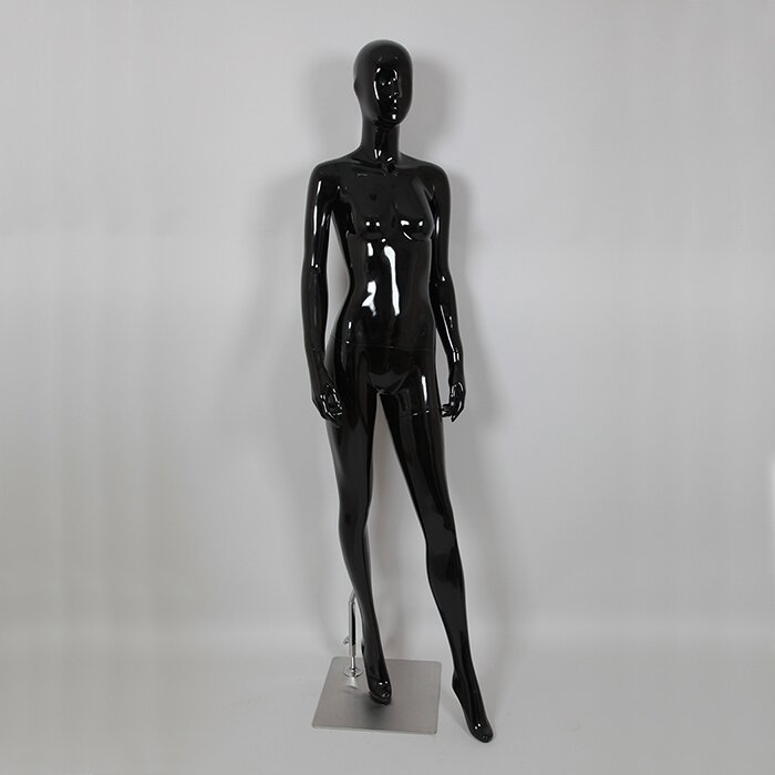 Манекен женский ростовой с лицом, черный глянец 4A-64(черн)