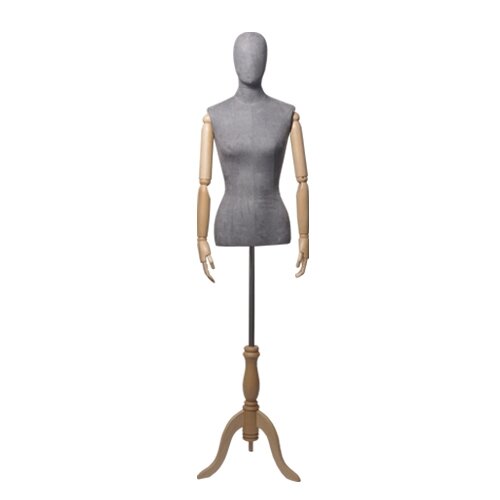 Торс-манекен с деревянными руками, женский MD-ORG.002.GR
