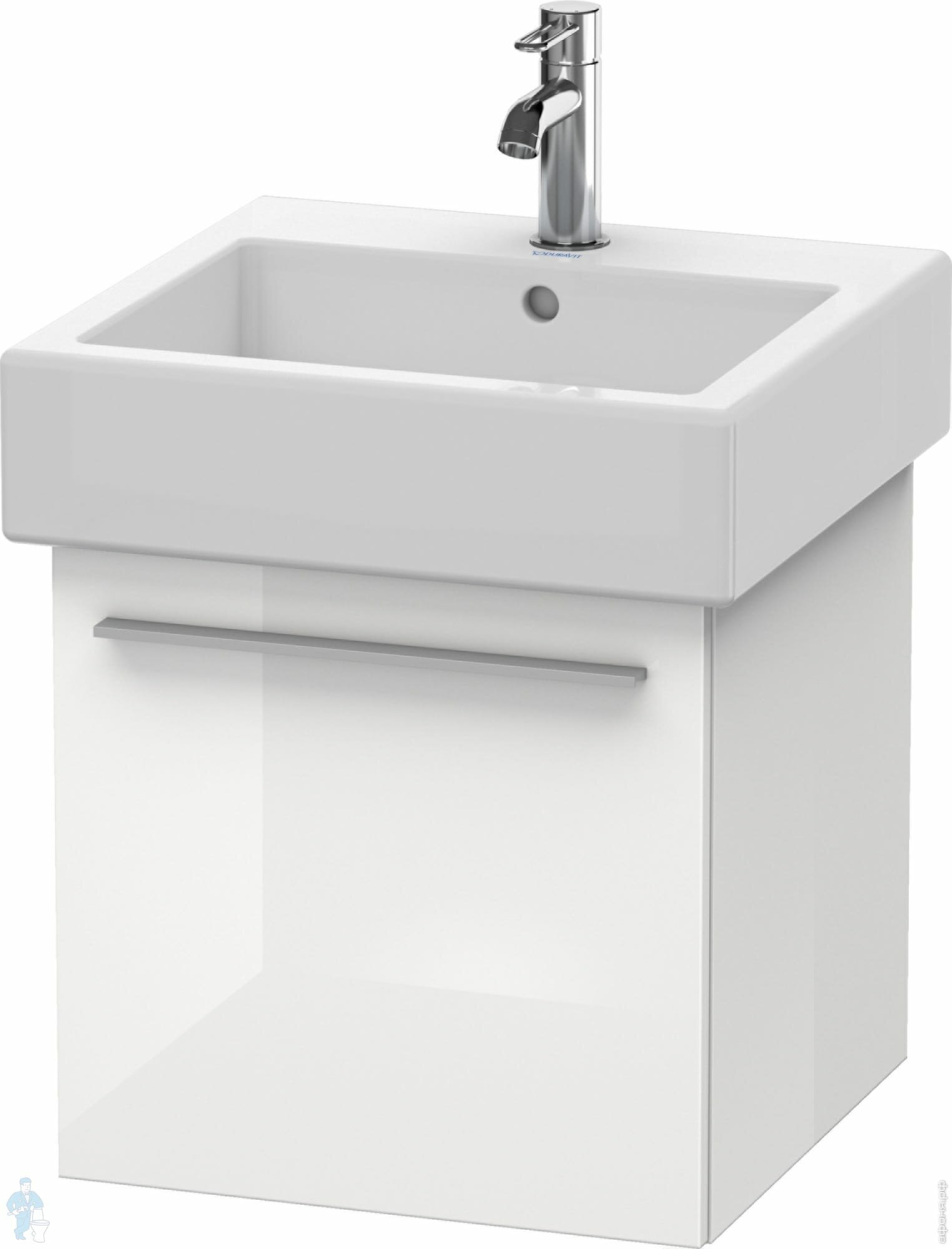 Тумба под умывальник Duravit X-Large 450х448х443 подвесная, ящик, белый глянец XL604302222