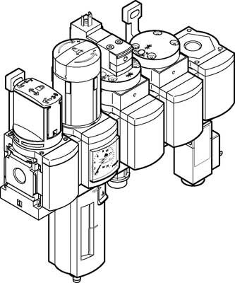 Блок подготовки воздуха, комбинация Festo MSB4N-1/4:C3J3D1A1F3-WP