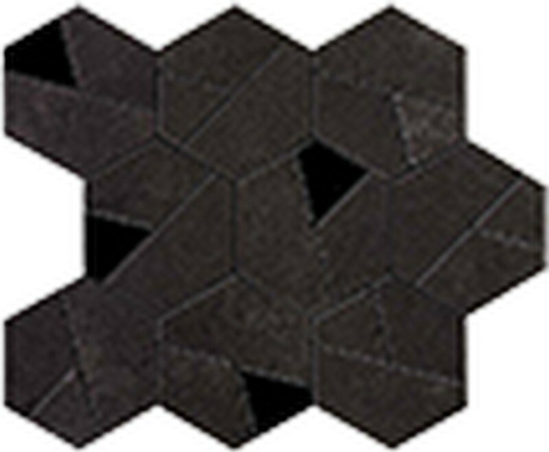 Мозаика Atlas Concorde boost tarmac mosaico hex black 28.5x25