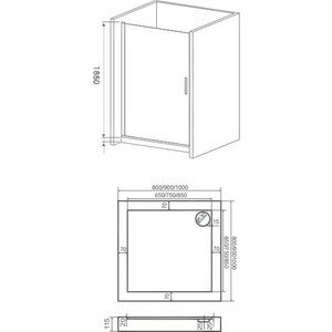 Душевая дверь Good Door Pandora 100 прозрачная, хром (Pandora DR100 (L/R))