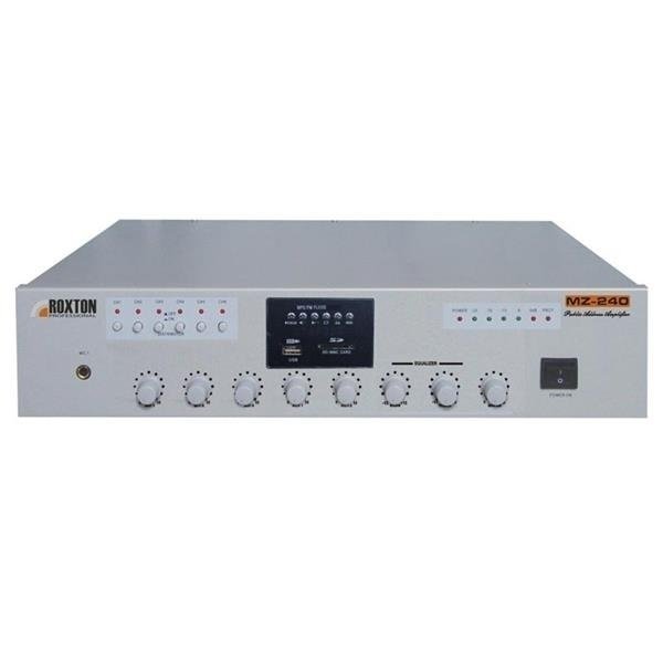 MZ-240 МР3-плеер-USB-FM-тюнер-усилитель 240Вт, 3 микр./2 лин. входа, ИК-пульт ДУ, 6 зон