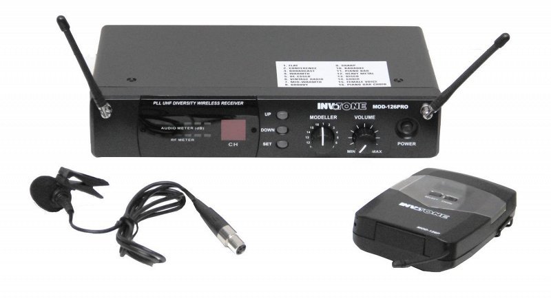 INVOTONE MOD126LV - двухантенная радиосистема с петличкой, DSP, UHF 710-726 МГц, с/ш 90дБ