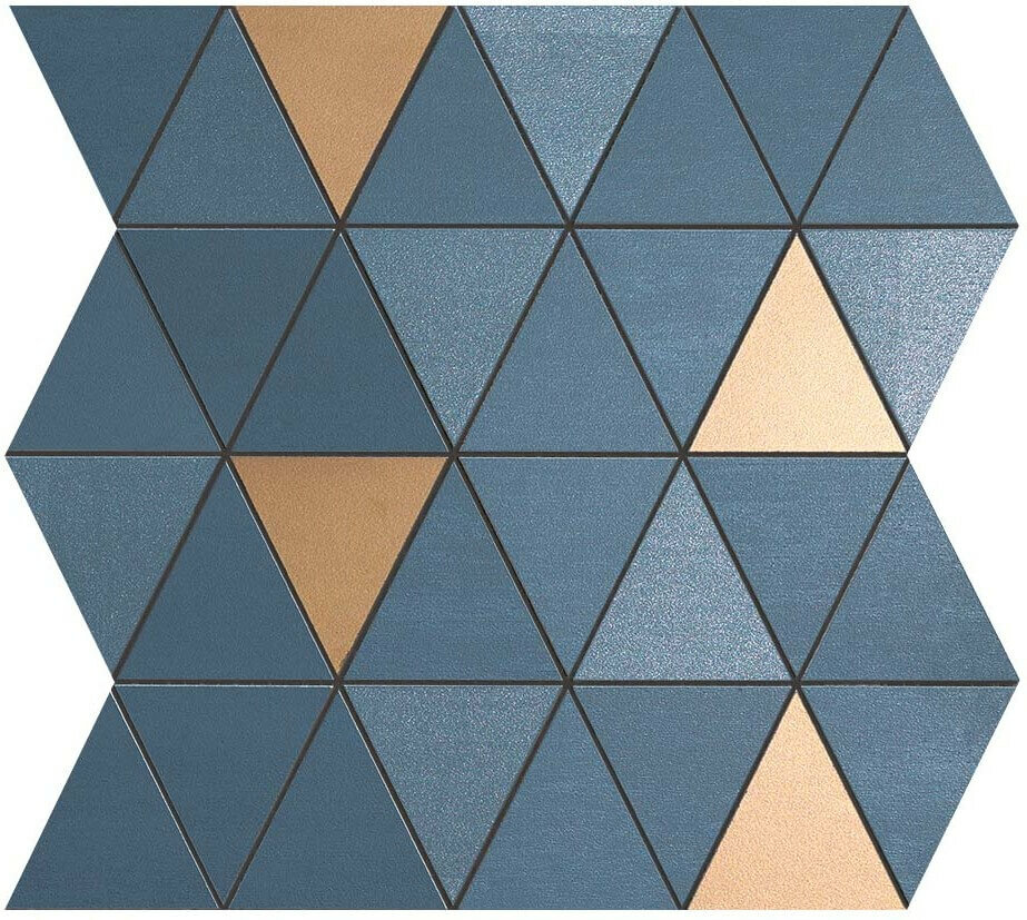 Atlas Concorde Mek Blue Mosaico Diamond Gold Wall 30.5x30.5 см настенная плитка