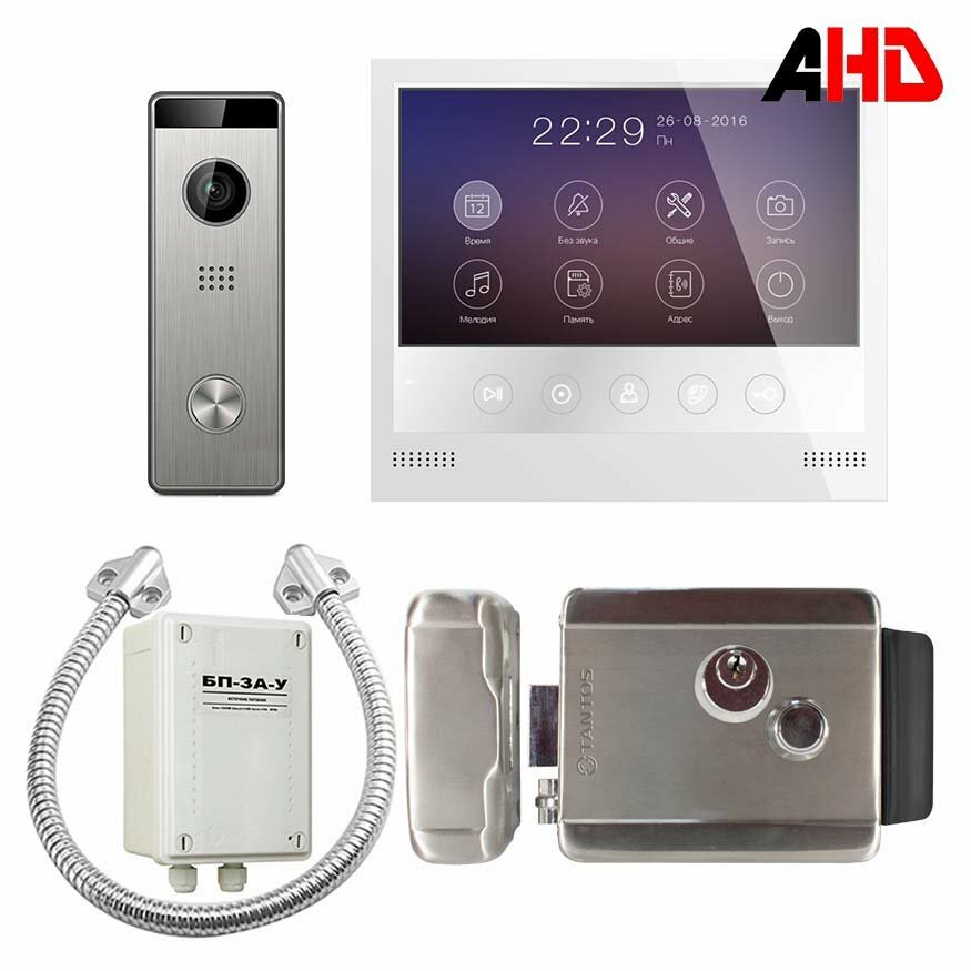 Комплект видеодомофона для дома Tantos Selina HD и Triniti HD c замком TS-EL2369