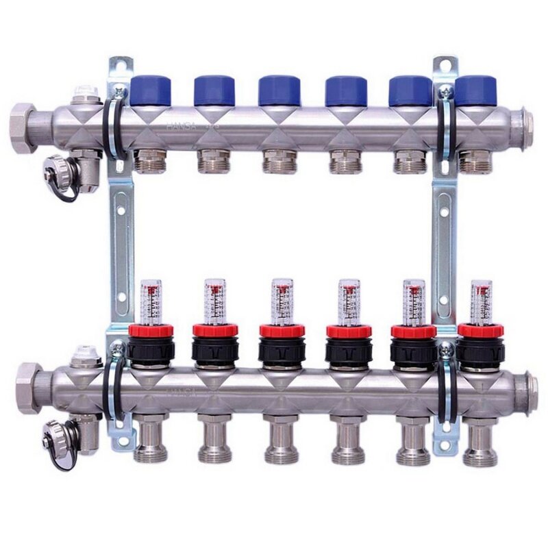 Коллекторная группа Hansa 1quot; 6 контуров с расходомерами