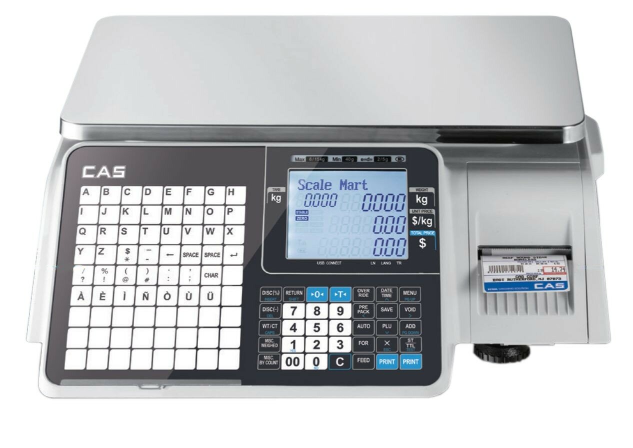 Весы с печатью этикеток CAS CL3000J-30B (Ethernet, без стойки)