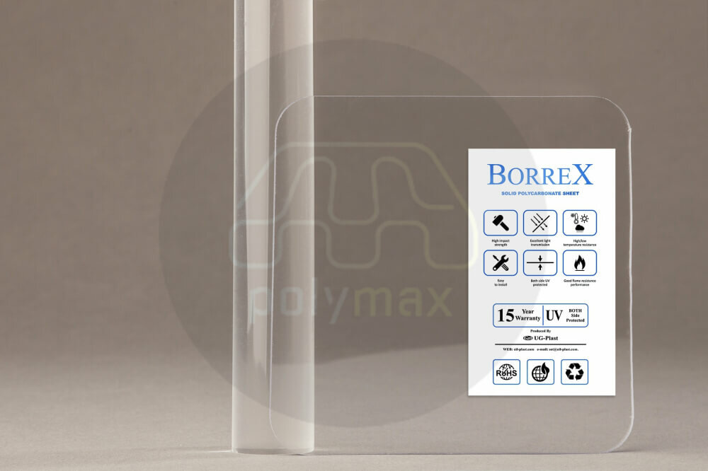 Монолитный поликарбонат 8мм borrex (оптимальный) (прозрачный, 2050х3050)