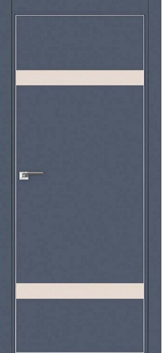 Двери ProfilDoors Серия Е модель 3Е Цвет:Антрацит Остекление:Перламутровый лак Тип:кромка хромированный алюминий с 2х сторон
