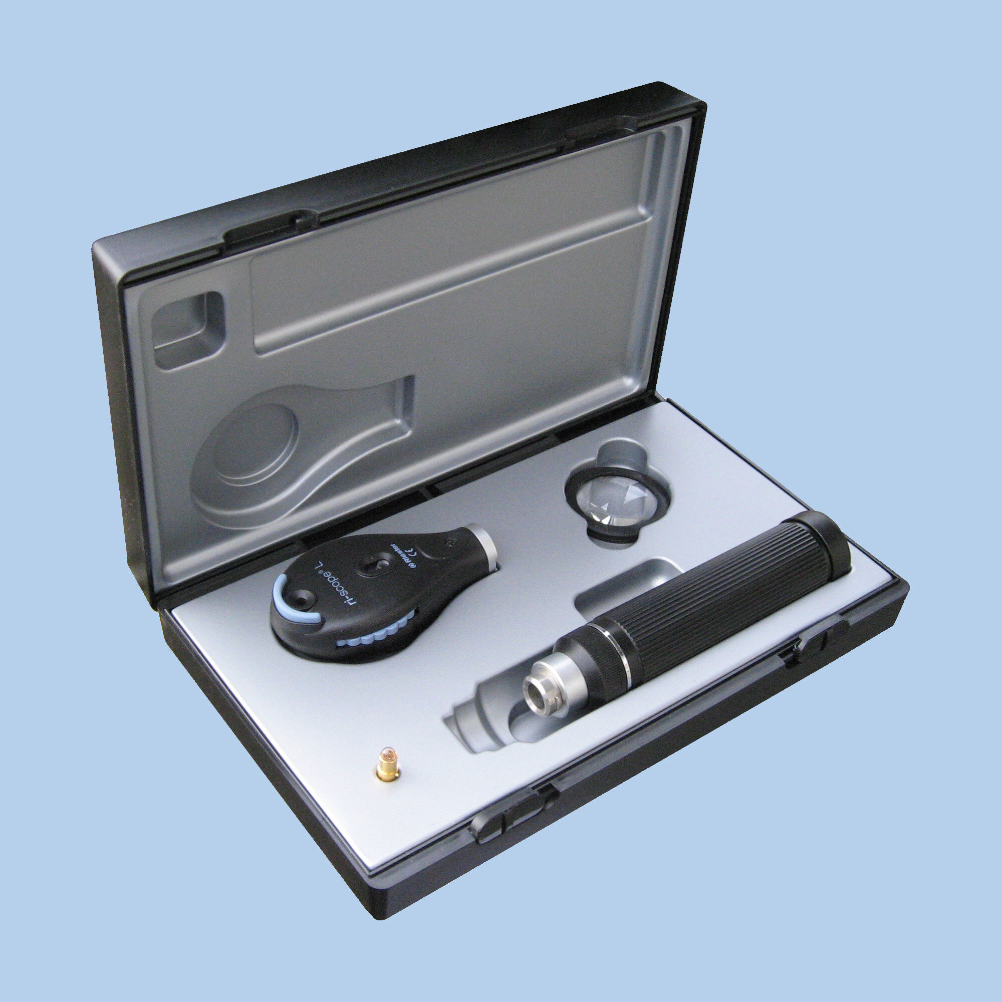 Ri-scope® офтальмоскоп L1, ксеноновое освещение XL 3,5 В, аккумуляторная рукоятка типа С для аккумулятора ri-accu® L для зарядки в ri-charger® L