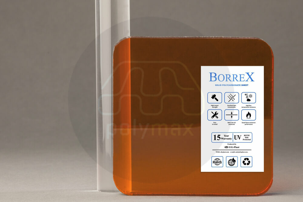 Монолитный поликарбонат 10мм borrex (оптимальный) (бронза, 2050х3050)