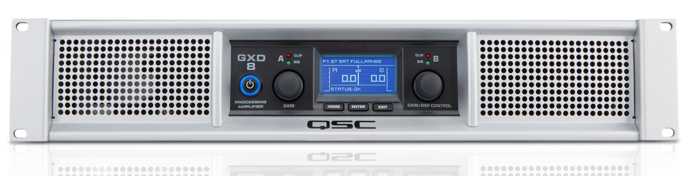 QSC GXD8 2-канальный усилитель мощности c DSP, 2 x 800 Вт/8 Ом