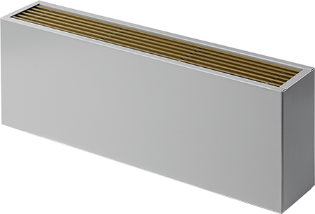 Настенные конвекторы Коралл (высота панели - 150 мм) Тип подключения Донное (нкнн) с с алюминиевой решеткой Длина конвектора 1900