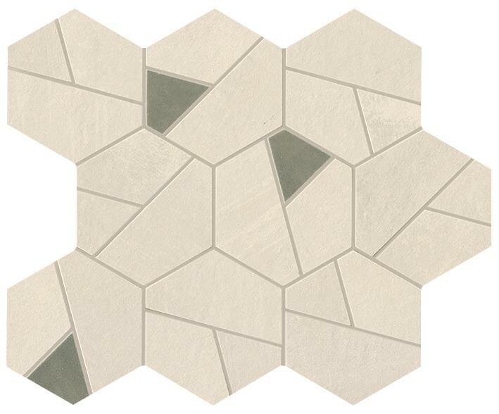 Керамогранит Atlas Concorde Boost Pro Ivory Mosaico Hex Olive 25x28.5