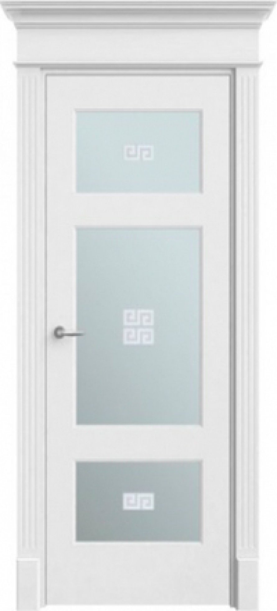 Межкомнатная дверь Офрам Прима-32 белая остекленная