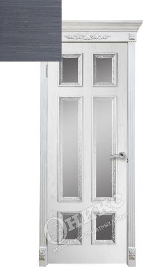 Дверь межкомнатная Оникс Гранд со штапиком Флора co cтеклом Цвет quot;Дуб серыйquot;