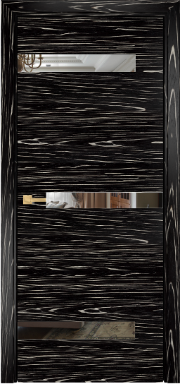 Дверь Оникс модель Силуэт Цвет:Черный эбен Остекление:Зеркало