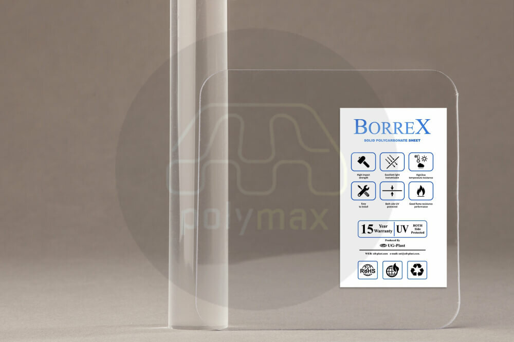 Монолитный поликарбонат 10мм borrex (оптимальный) (прозрачный, 2050х3050)