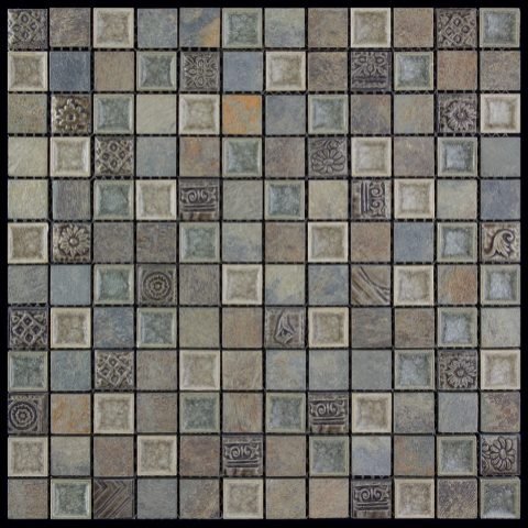 Мозаика Natural Inka BDA-2305 (FBY-05) Стекло+Мрамор+Агломерат 23х23 298х298