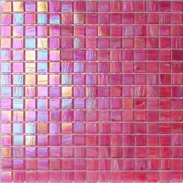 Мозаика стеклянная Alma PN609-2 Чистые цвета 20 мм Pearly стек,розов,глянц,32.7x32.7
