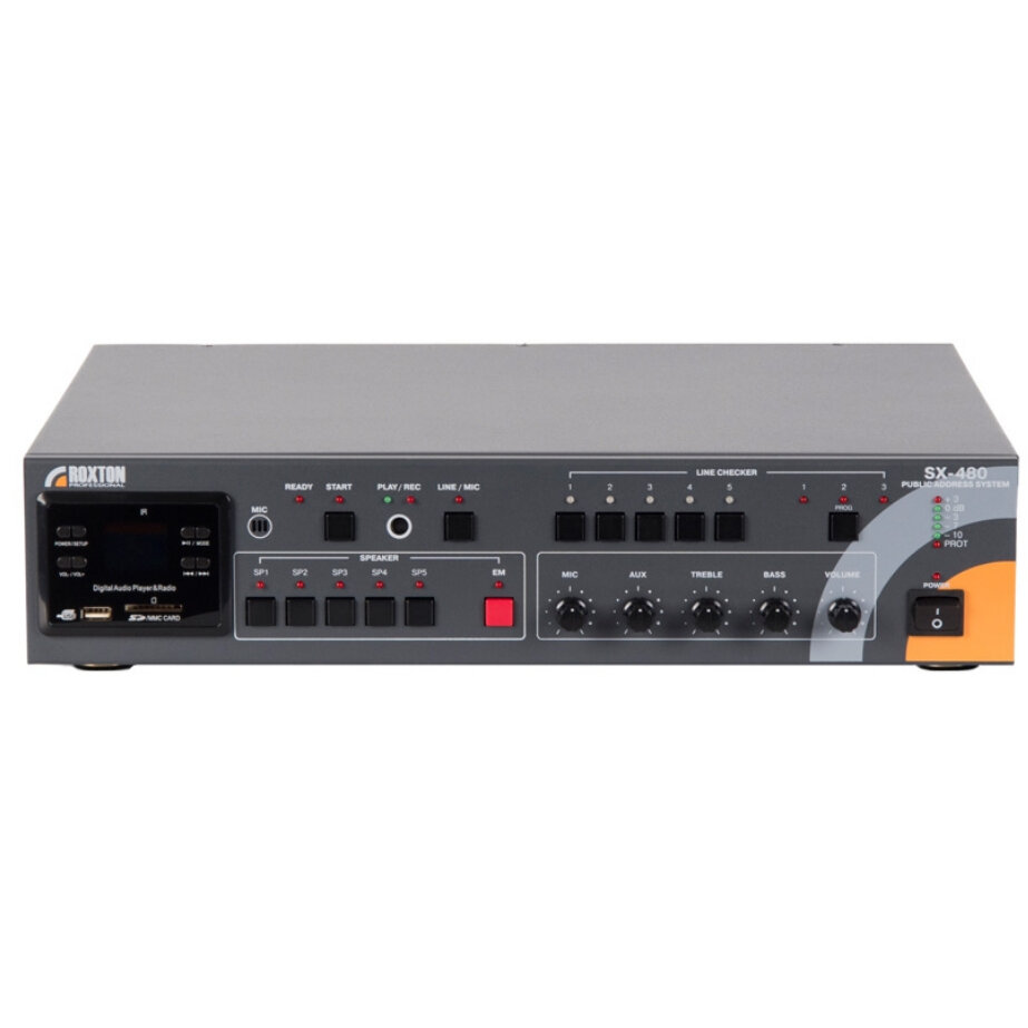 SX-480 Автоматическая система оповещения-USB-проигрыватель-тюнер-усилитель 480 Вт