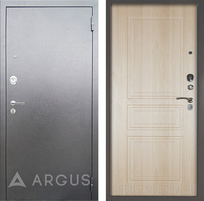 Сейф-дверь Аргус Люкс про 3К Серебро антик - панель на выбор