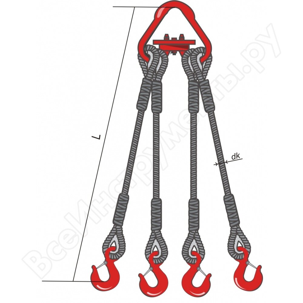 Четырехветвевой канатный строп КантаПлюс з4СК-8,0/2,0м