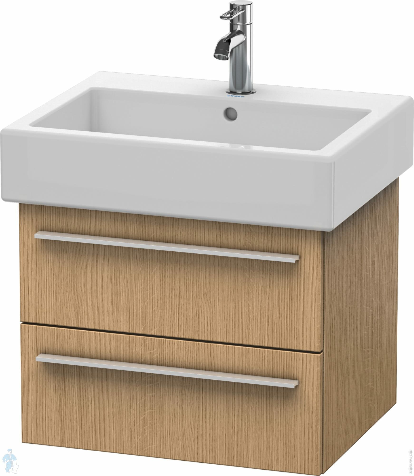 Тумба под раковину Duravit X-Large 550х448х443 подвесная, 2 ящика, дуб европейский XL634405252