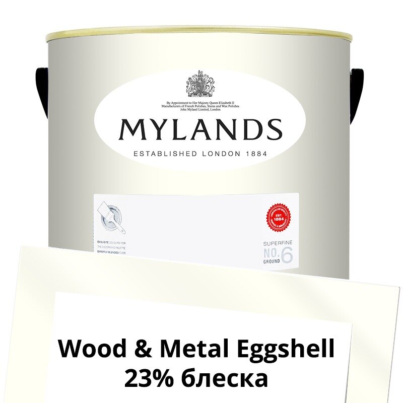 Английские Краски Mylands артикул WoodMetal Paint Eggshell 5 л. №1 Pure White