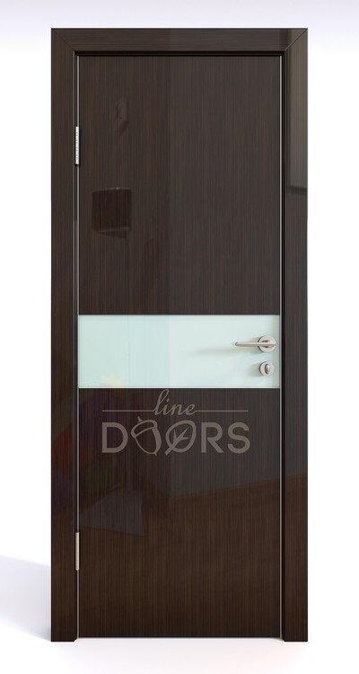 Дверная Линия Шумоизоляционная дверь 42 Дб модель 609 цвет глянец Венге стекло лакобель белый 800х2000