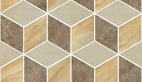 Мозаика Versace Marble Mosaico T3 3D Marrone Oro Beige 17x29.1